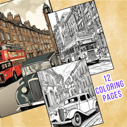 12 Vintage Streets Coloring Pages - Learn About History Through Art
