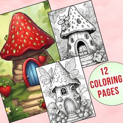 Enchanting Strawberry House Coloring Pages for Kids | Spark Fruity Creativity!