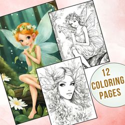 Enchanted Forest Fairies Coloring Pages for Imaginative Kids Mindful Relaxation