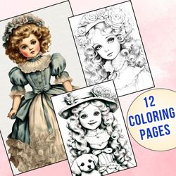 Relax and Color with Enchanting Vintage Victoria Dolls | Stress-Free Elegance