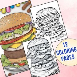 Printable Burger Coloring Pages | Fun Activity Sheets for Your Next Burger Bash