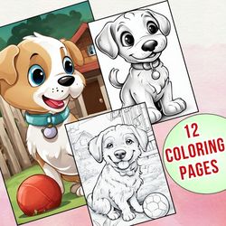 12 Adorable Puppy Coloring Pages | Fun Activity for Every Dog-Loving Artist!