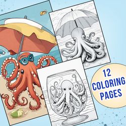 12 Stunningly Realistic Octopus Coloring Pages for Adults and Kids