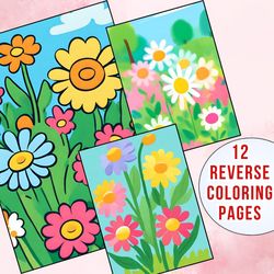 12 Dazzling Daisy Garden Reverse Coloring Pages for Beginners