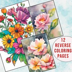 Blooming Delights! Explore Stunning Flowers in Reverse Coloring Fun