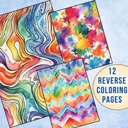 12 Captivating Pattern Designs Reverse Coloring Pages - Unleash Your Imagination