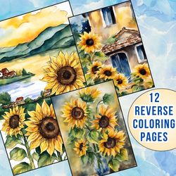 Immerse Yourself in Sunshine with Sunflower Reverse Coloring Pages