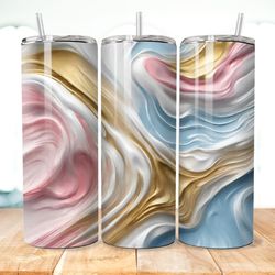 3D Swirled Marble Tumbler Wrap (20oz) - Add Sophistication to Every Sip