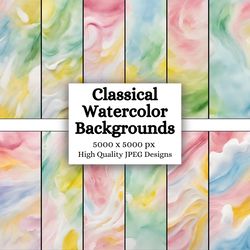 12 Exquisite Classical Watercolor Backgrounds