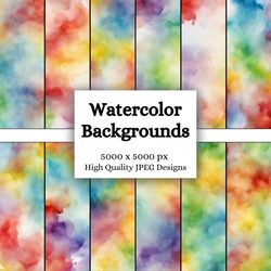 12 Exquisite Watercolor Backgrounds - Perfect for Creative Projects