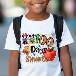 100 Days Smarter Png, Happy 100 Days Of School Png, Mouse and Friend Png, Back To School Png, Magical Kingdom Png, 100th