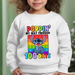 Poppin' My Way Through 100 Days Png, 100 Days Of School Png, Back To School Png, Magical Kingdom Png, 100th Day of Schoo