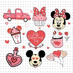 Happy Valentines Day SVG, Drink Valentines Svg, Snacks Valentine Svg, Valentine Mouse Doodle Svg, Magical Heart Svg, Mag