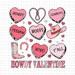 Howdy Valentines PNG, Western Valentines Png, Cowgirl Valentines Png, Conversation Hearts Png, Valentines Doodle Png