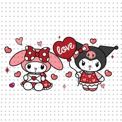 Kawaii Kitty Valentines Day PNG, Valentines Day Png, Kawaii Kitty Png, Valentines Friends Png, Couple Valentine Png