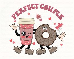 Perfect Couple Png, Valentine Donut, Valentine Coffee Png, Xoxo Heart Png, Retro Valentines Day PNG, Valentine Love, Ret
