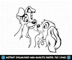 Lady and the Tramp Svg, Lady and the Tramp Png, Digital Download, Cricut Files, Valentines Day