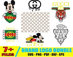 Disney Gucci Logo Bundle Svg, Brand Logo Svg, LV Logo Svg, GG Logo Svg, Chanel Logo Svg