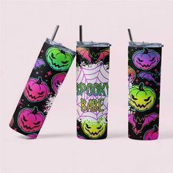 Spooky Vibes Tumbler, Cute Halloween Tumbler, Cute Pink Tumbler, Coffee Cup For Fall, Ghost Tumbler, Pumpkin Spice Tumbl