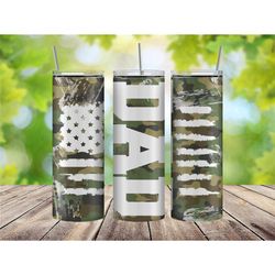 Camo Tumbler with Straw and Lid, Outdoorsy Gift for Men, Unique Gift Idea for Hunters, 20 oz Camo Tumbler Cup for Dad, B