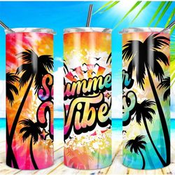 Summer Vibes Metal 20oz Tumbler | Hot Cold Drinks | Travel Cup Bottle | Birthday Holiday | Beach Sunset Ibiza Vacation P