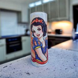 Snow White Princess Metal 20oz Tumbler | Hot and Cold Drinks | Travel Cup Bottle | Birthday present gift | Children's di