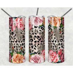 20 or 30oz Tumbler | Floral | Flowers | Sublimation | Cheetah | Leopard | Roses | Flowers | Lid with Straw | Skinny | St