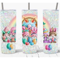 20 or 30oz Tumbler | Easter | Gnomes | Gnome | Sublimation | Bunny Ears | Easter Eggs | Pink | Lid with Straw