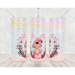 20 or 30oz Skinny Tumbler | Valentine| Gnome | Hearts | Cute | Sublimation | Skinny | Straight | Lid with Straw | Double