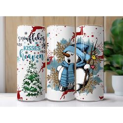 Snowman Winter Tumbler, Tumbler Cup, 20oz Stainless Steel Cup with Metal Straw, Gift for Her, Christmas Gift
