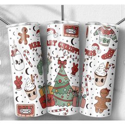 Retro Christmas , 20oz Skinny Tumbler, Tumbler With Lid and Straw,Perfect Gift