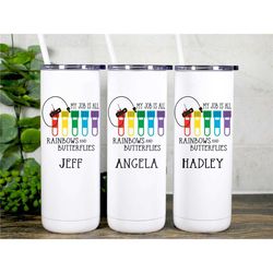 Phlebotomy Gifts, Phlebotomy Tumbler Personalized, Phlebotomy Tech Gifts, Rainbows and Butterflies, Nurse Blood Draw, La