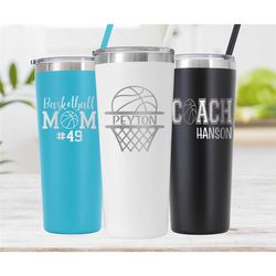 Personalized Basketball Tumbler, Basketball Coach Gift, Basketball Gifts, Basketball Mom Tumbler, Basketball Dad, Basket