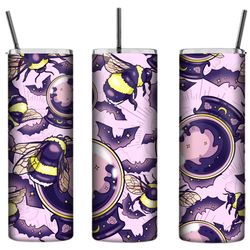 Personalised Tumbler-  Bees Bats 20oz Tall Skinny Tumbler, Personalised Gift, Customisable Drink Bottle, Bees Bats & Cry