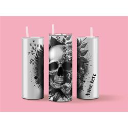 Personalized tumbler with, Personalized Skull Tumbler, gift for her, Christmas tumbler, Christmas gift