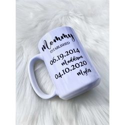 Personalized Mommy Mug, Mom Established Mug, Custom Mug, Mom Coffee Lover Gift, Coffee Mug, Valentines Gift, Reusable Cu