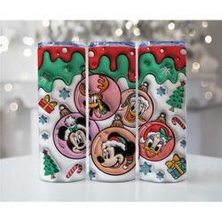 Animated Christmas Delight: Tumblers Adorned with Merry Cartoon Characters,  Christmas Cartoon Characters Tumblers for F
