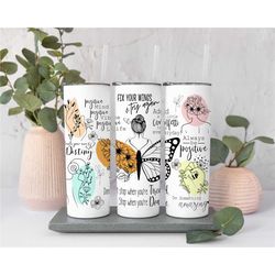 Mental Health Awareness Butterfly Tumbler, Daily Affirmations Tumbler, Daily Reminders Tumbler, Gift for Her, Fix Your W