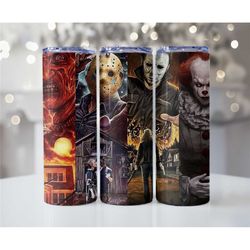 Horror Movie Characters Tumbler - Horror Movie Star Tumbler - Scary Movie Tumbler - Halloween Cup - Halloween Gift - Hal