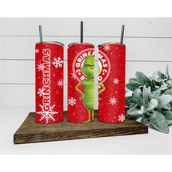 Christmas Drink Tumbler / Cute Drinkwear / Metal Straw Xmas Tumbler /  Hot Chocolate Drinkware / Unique Gift / Red Xmas