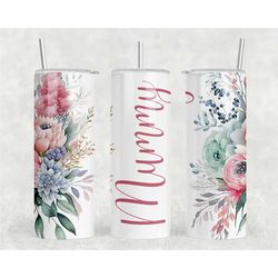 Personalised Pastel Floral Tumbler Drinkware,  Tumbler With Straw,  Reusable Drinkware,  Unique Gift