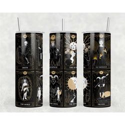 Tarot Card Tumbler Drinkware, Tumbler With Straw, Witchy Tumbler, Pagan Drinkware, Unique Gift