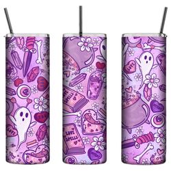 personalised tumbler- witchy love spells 20oz tall skinny tumbler, personalised gift, customisable drink bottle, pastel