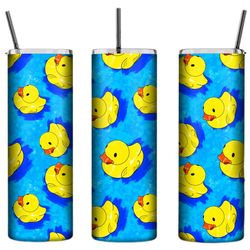 personalised tumbler- rubber ducky 20oz tall skinny tumbler, personalised gift, customisable drink bottle, rubber ducky