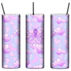 personalised tumbler- pastel goth moth 20oz tall skinny tumbler, personalised gifts, customisable drink bottle, valentin