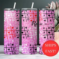 Personalized Valentines Day Tumbler Gift For Her on Valentines Day Glitter Cup Valentine Cup for Teacher Galentines Day
