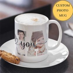 custom nana photo mug gift for grandmother with photos of kids, gift from grandchildren to nana for mother's day, nana c
