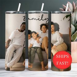 custom family photo tumbler gift, personalized gift tumbler with picture, personalized family photo mugs, custom family