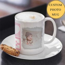 custom photo love mug gift for new mom, couples gift mug, personalized mother's day mug, valentine's day photo mug, cust