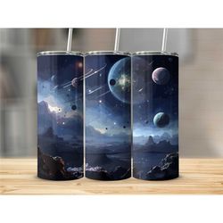 Space Tumbler Skinny Cup with Lid Travel Cup with Straw Gift for Him Gift for Her Birthday Gift for Christmas Gift for X